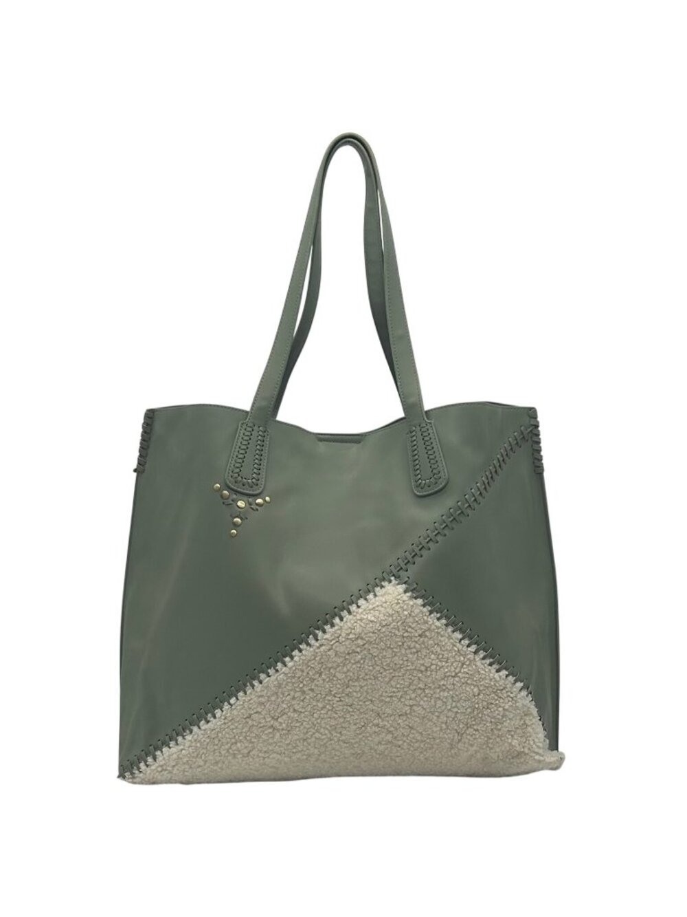 MMS Brands Green Faux Leather Tote Bag